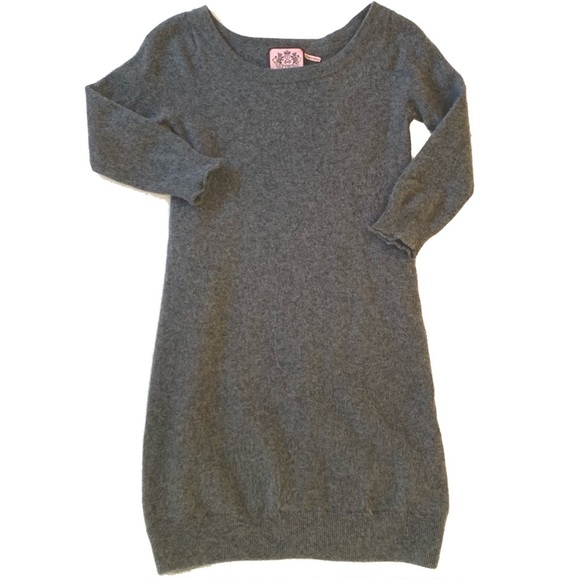 Juicy Couture Sweaters - Juicy Couture 100% Cashmere Gray Mini Dress L